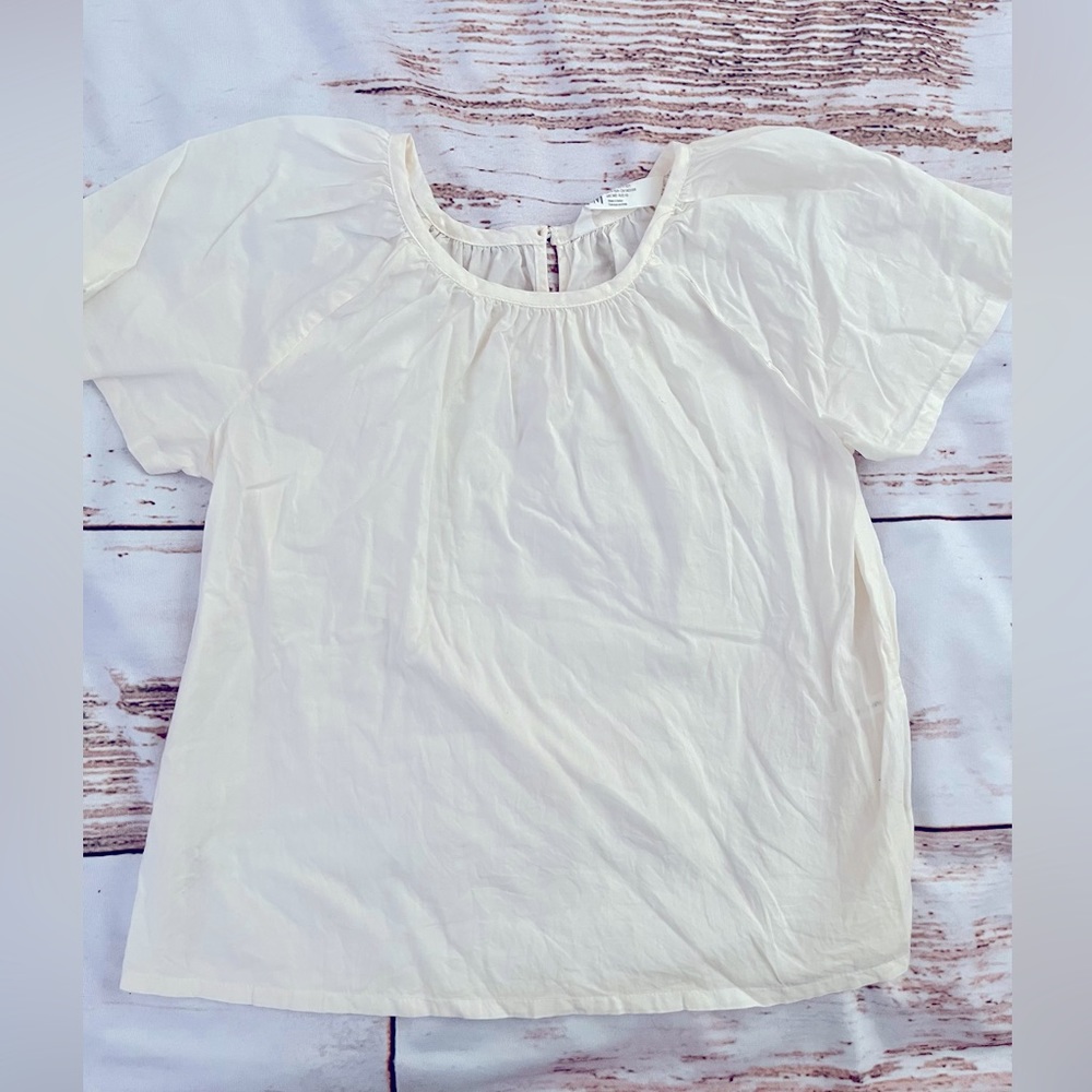 H&M organic cotton ivory blouse
